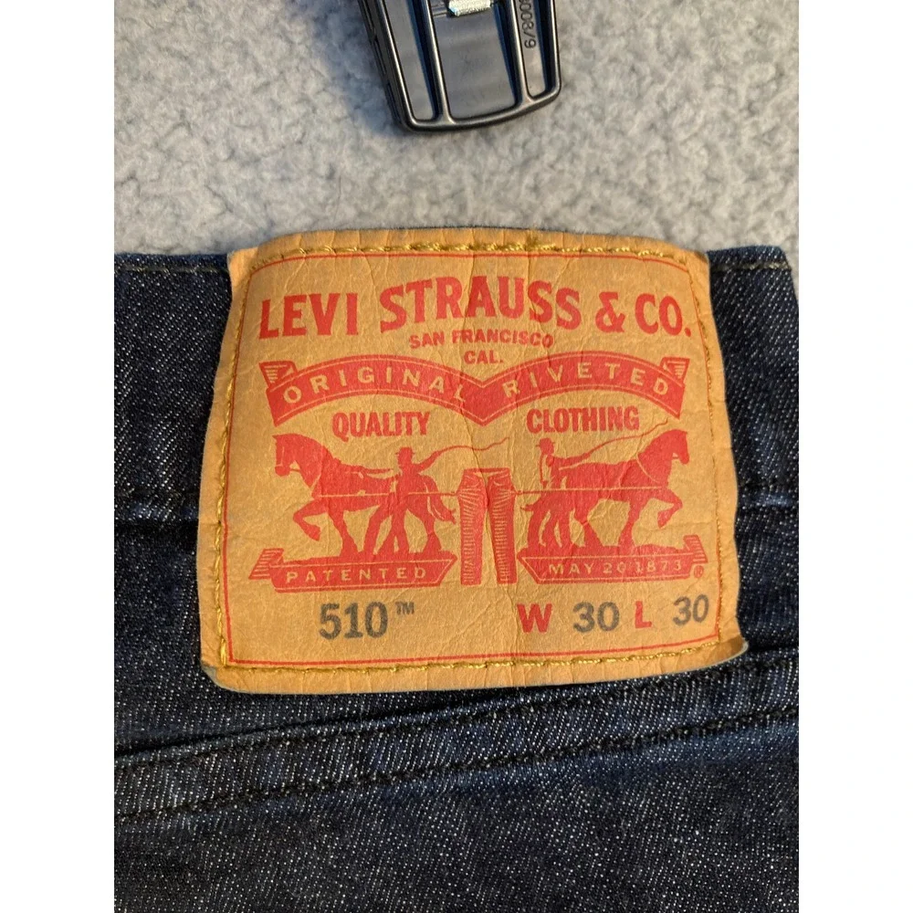 Levi 510 Jeans Men's 30x30 Blue Dark Wash Stretch Straight‎ Workwear Denim